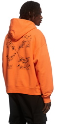 Off-White Orange Paint Splat Arrow Skate Hoodie