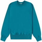 Auralee Men's Heavy Crew Sweat in Teal Green