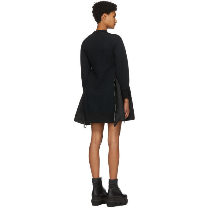 Sacai Black Sponge Sweat X MA-1 Dress Sacai