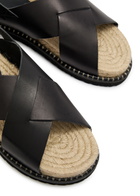 Castañer Tiago Leather Espadrille Sandals Black