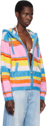 Casablanca Multicolor Fluffy Stripe Oversized Hoodie
