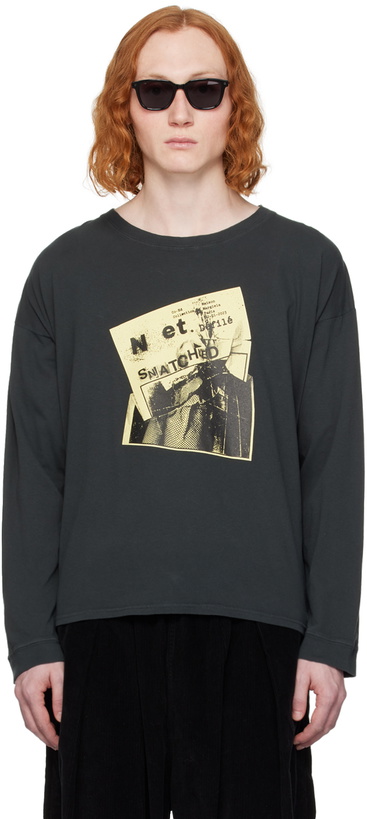 Photo: Maison Margiela Gray Printed Long Sleeve T-Shirt