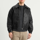 Arte Men's Basic Leather Jacket in Black