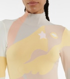 Fendi Colorblocked mockneck minidress