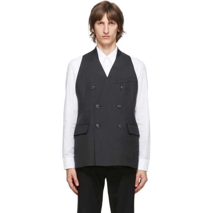 Photo: Maison Margiela Grey Melange Wool Waistcoat