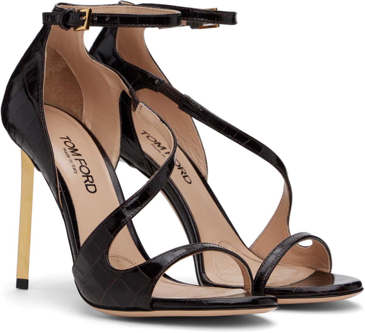【送料&関税込】Tom Ford Shiny Stamped Croc Sandals Tom Ford 'glossy Stamped Croc' Sandals | italist