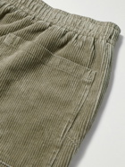 YMC - Alva Tapered Cotton and Linen-Blend Corduroy Drawstring Trousers - Green