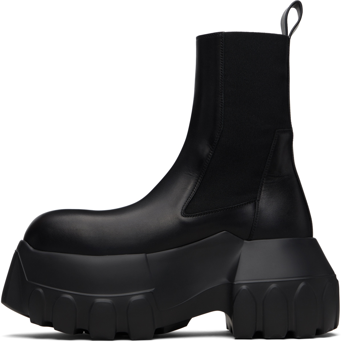 Rick Owens Black Beatle Mega Tractor Chelsea Boots