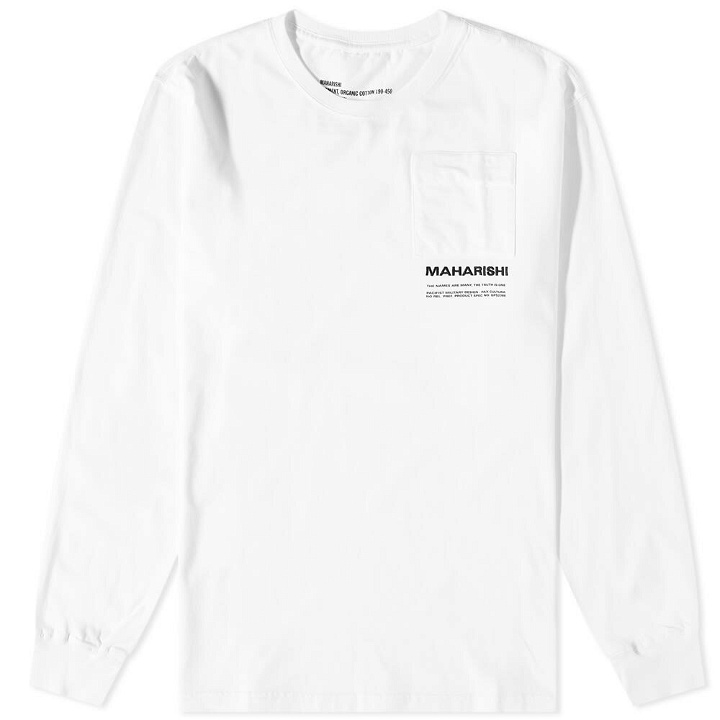 Photo: Maharishi Men's MILTYPE Long Sleeve Embroidery Pocket T-Shirt in White
