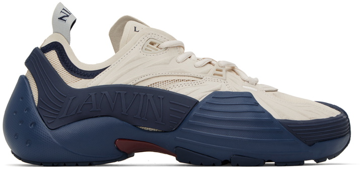 Photo: Lanvin Off-White & Navy Flash-X Sneakers