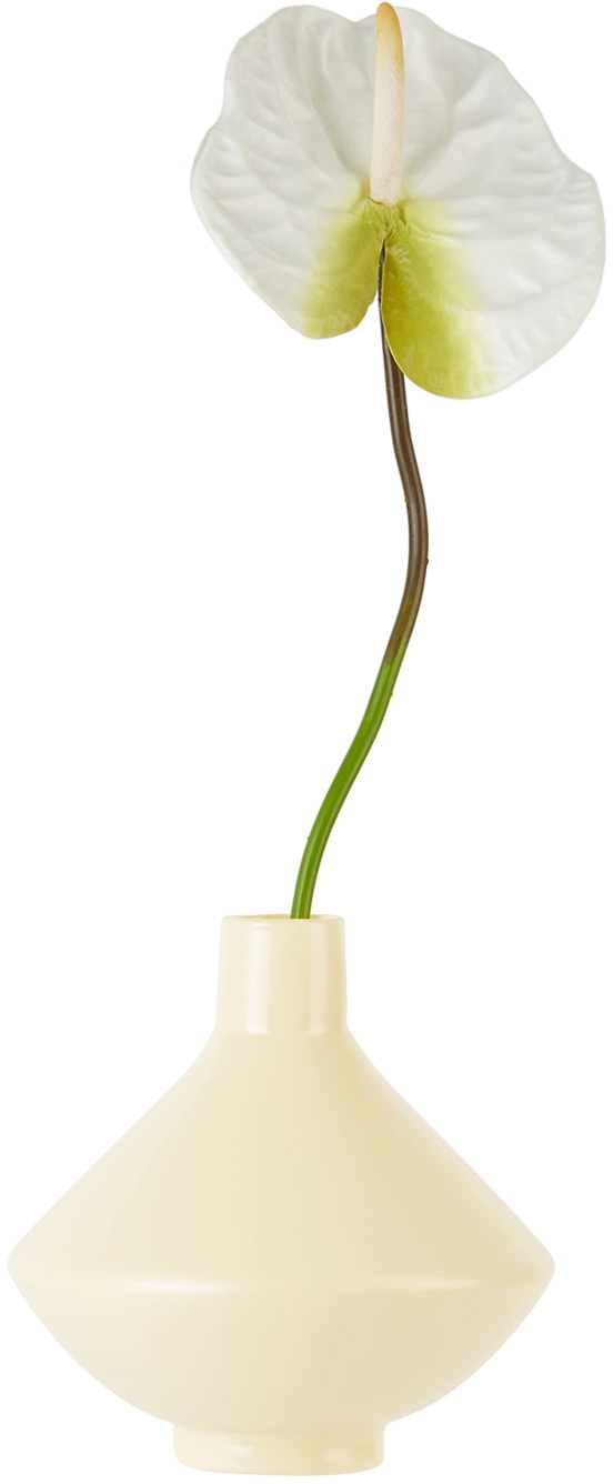 Los Objetos Decorativos Yellow Glass Vanilla Vase