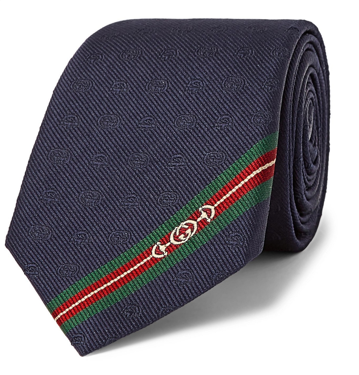 Gucci - 7cm Striped Silk-Jacquard Tie - Blue