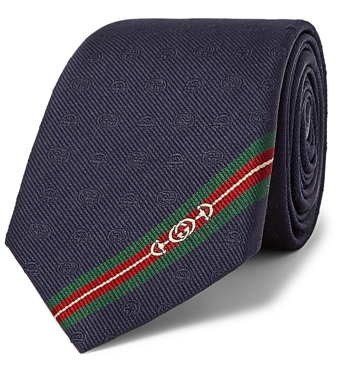 Photo: Gucci - 7cm Striped Silk-Jacquard Tie - Blue