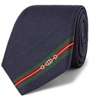 Gucci - 7cm Striped Silk-Jacquard Tie - Blue