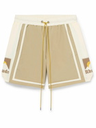 Rhude - Moonlight Wide-Leg Logo-Print Shell Drawstring Shorts - Neutrals