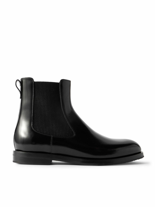 Photo: Manolo Blahnik - Sempione Manny Polished-Leather Chelsea Boots - Black