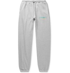 Pasadena Leisure Club - California '91 Logo-Print Mélange Fleece-Back Cotton-Jersey Sweatpants - Gray