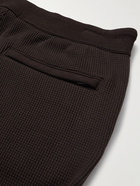 Theory - Balena Tapered Waffle-Knit Organic Cotton-Blend Drawstring Sweatpants - Brown