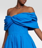 Alexander McQueen - Off-shoulder cotton poplin midi dress