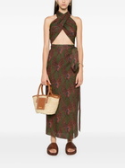 Maison La Plage Green Ravello Linen Wrap Skirt