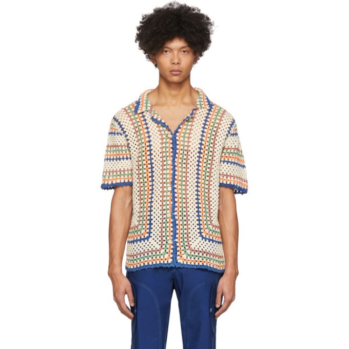 Photo: Bode Off-White and Multicolor Crochet Shirt