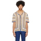 Bode Off-White and Multicolor Crochet Shirt