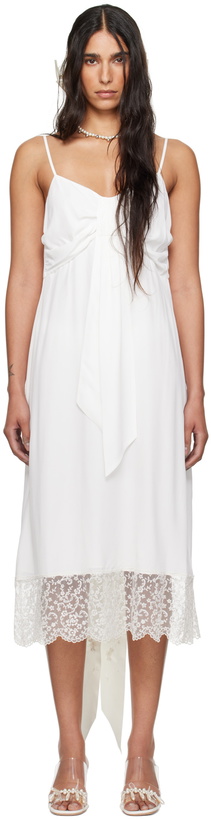Photo: Simone Rocha SSENSE Exclusive White Front Bow Slip Dress