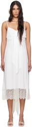 Simone Rocha SSENSE Exclusive White Front Bow Slip Dress