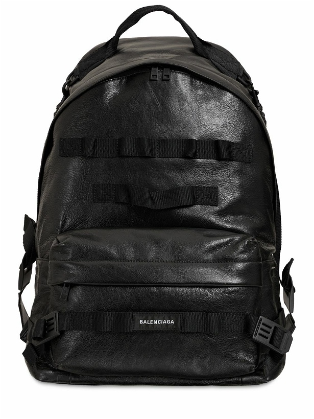 Photo: BALENCIAGA - Leather Backpack W/ Crossbody Strap