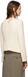 J KOO Off-White Square Neck Blazer