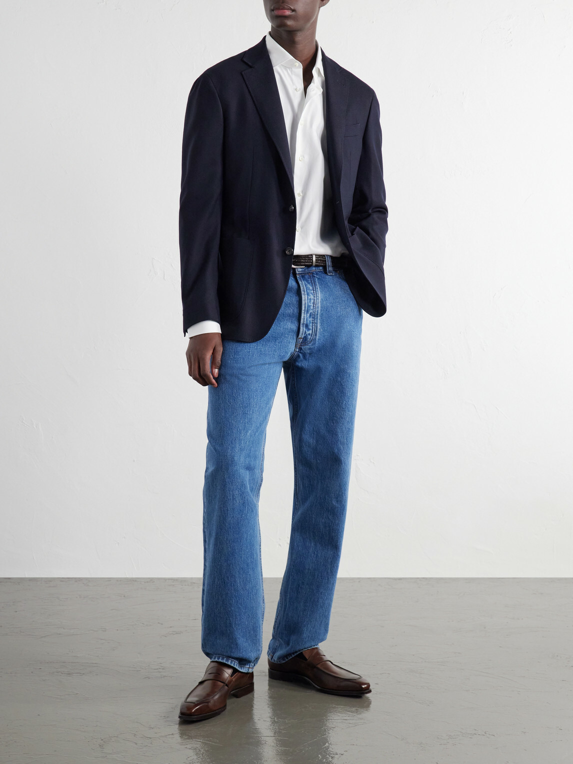Canali - Cotton-Herringbone Shirt - White