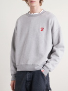 Cherry Los Angeles - Western Athletic Logo-Embroidered Cotton-Blend Jersey Sweatshirt - Gray