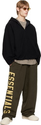Fear of God ESSENTIALS Black Brushed Hooded Bomber Jacket