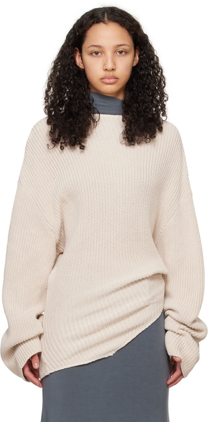 Photo: Jade Cropper Beige Asymmetric Sweater