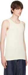 AURALEE Off-White Soft Rib Tank Top