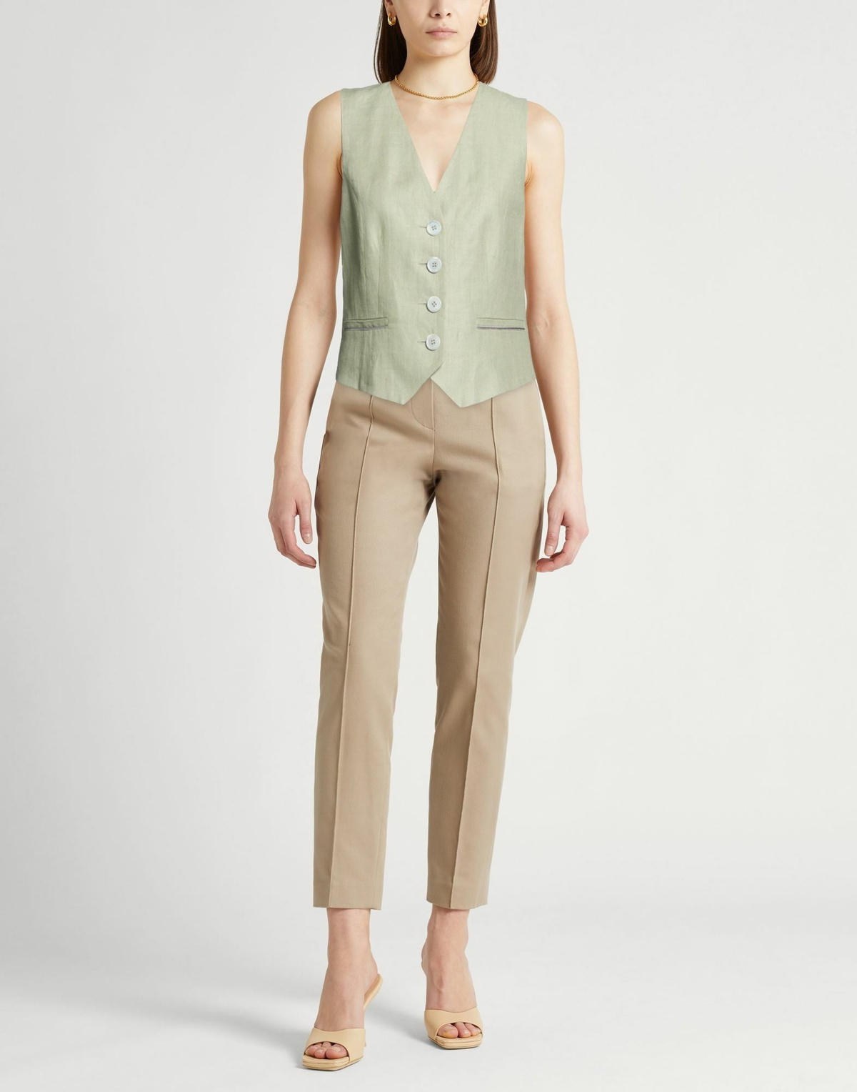 Peserico Womens Tailored Vest in Sage green