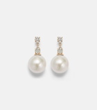 Stone and Strand Essential 14kt gold drop earrings with pearls and diamonds