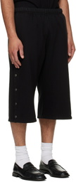 Les Tien Black Part Snap Shorts