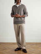 Hartford - Wool and Cashmere-Blend Half-Zip Sweater - Brown