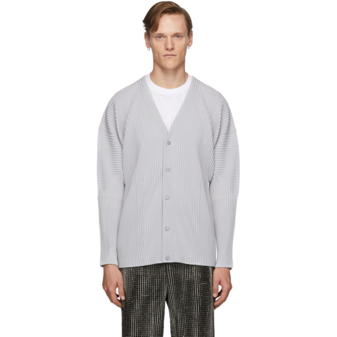 Homme Plisse Issey Miyake Grey Basics Cardigan Homme Plisse Issey