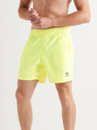 adidas Originals - Logo-Print Recycled Shell Swim Shorts - Yellow