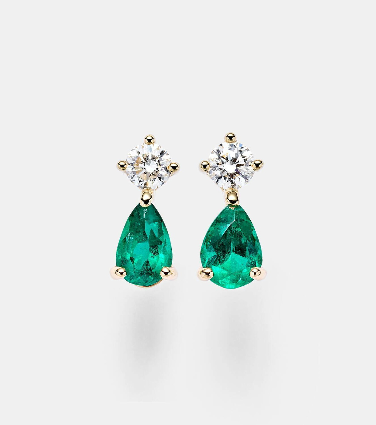 Anita Ko 18kt gold earrings with emeralds and diamonds Anita Ko