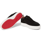 Christian Louboutin - Happyrui Spiked Suede Sneakers - Black