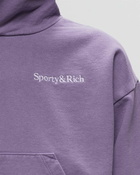 Sporty & Rich Serif Logo Embroidered Cropped Hoodie Dip Dye Purple - Womens - Hoodies