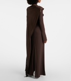 Taller Marmo Mounia caped crêpe cady gown