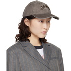 GANNI Brown Washed Canvas Cap