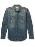 SAINT LAURENT - Slim-Fit Denim Western Shirt - Blue