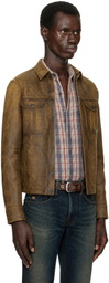 RRL Brown Sheepskin Motor Jacket