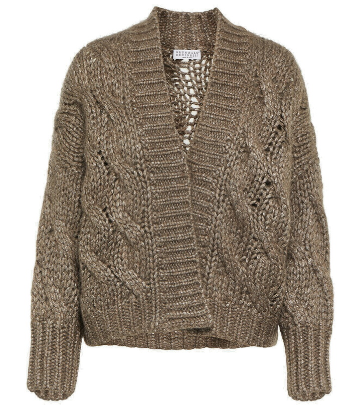 Photo: Brunello Cucinelli Cable-knit mohair-blend cardigan