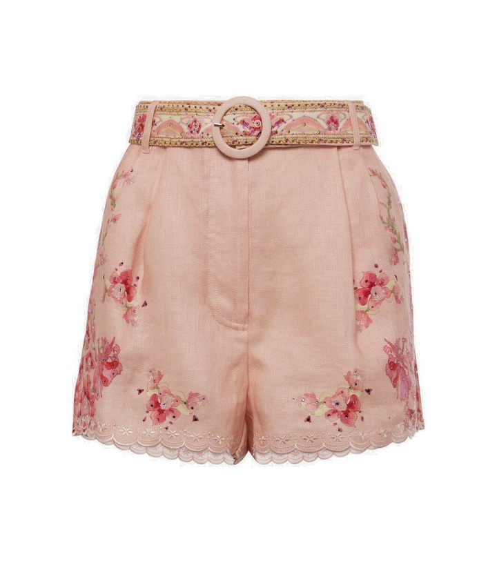 Photo: Camilla Embellished floral linen shorts